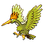 Fearow — mały pikselowy sprite w wariancie shiny