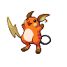 Raichu — mały pikselowy sprite w wariancie shiny