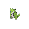 Sandshrew — mały pikselowy sprite w wariancie shiny
