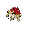 Sandslash — mały pikselowy sprite w wariancie shiny