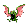 Golbat — mały pikselowy sprite w wariancie shiny