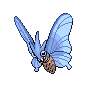Venomoth — mały pikselowy sprite w wariancie shiny
