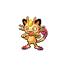 Meowth — mały pikselowy sprite w wariancie shiny