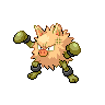 Primeape — mały pikselowy sprite w wariancie shiny