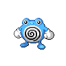 Poliwhirl — mały pikselowy sprite w wariancie shiny