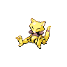 Abra — mały pikselowy sprite w wariancie shiny
