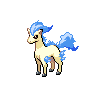 Ponyta — mały pikselowy sprite w wariancie shiny