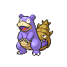 Slowbro — mały pikselowy sprite w wariancie shiny