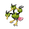 Dodrio — mały pikselowy sprite w wariancie shiny