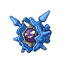 Cloyster — mały pikselowy sprite w wariancie shiny