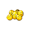 Exeggcute — mały pikselowy sprite w wariancie shiny