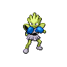 Hitmonchan — mały pikselowy sprite w wariancie shiny