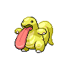 Lickitung — mały pikselowy sprite w wariancie shiny