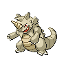 Rhydon — mały pikselowy sprite w wariancie shiny