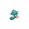 Horsea — mały pikselowy sprite w wariancie shiny