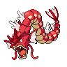 Gyarados — mały pikselowy sprite w wariancie shiny