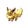 Flareon — mały pikselowy sprite w wariancie shiny