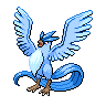 Articuno — mały pikselowy sprite w wariancie shiny