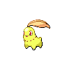 Chikorita — mały pikselowy sprite w wariancie shiny