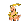 Bayleef — mały pikselowy sprite w wariancie shiny