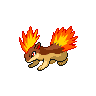 Quilava — mały pikselowy sprite w wariancie shiny