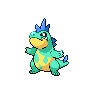 Croconaw — mały pikselowy sprite w wariancie shiny