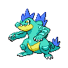 Feraligatr — mały pikselowy sprite w wariancie shiny