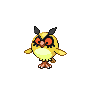 Hoothoot — mały pikselowy sprite w wariancie shiny