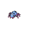 Spinarak — mały pikselowy sprite w wariancie shiny