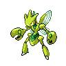 Scizor — mały pikselowy sprite w wariancie shiny