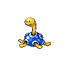 Shuckle — mały pikselowy sprite w wariancie shiny