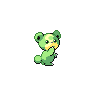 Teddiursa — mały pikselowy sprite w wariancie shiny