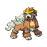 Entei — mały pikselowy sprite w wariancie shiny
