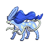 Suicune — mały pikselowy sprite w wariancie shiny