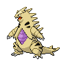 Tyranitar — mały pikselowy sprite w wariancie shiny