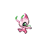 Celebi — mały pikselowy sprite w wariancie shiny