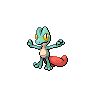 Treecko — mały pikselowy sprite w wariancie shiny