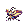 Beautifly — mały pikselowy sprite w wariancie shiny
