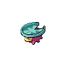 Lotad — mały pikselowy sprite w wariancie shiny