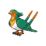 Swellow — mały pikselowy sprite w wariancie shiny
