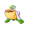 Pelipper — mały pikselowy sprite w wariancie shiny