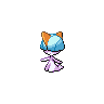 Ralts — mały pikselowy sprite w wariancie shiny
