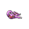Slakoth — mały pikselowy sprite w wariancie shiny