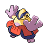 Hariyama — mały pikselowy sprite w wariancie shiny