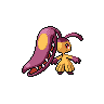 Mawile — mały pikselowy sprite w wariancie shiny