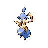 Medicham — mały pikselowy sprite w wariancie shiny