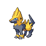 Manectric — mały pikselowy sprite w wariancie shiny