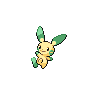 Minun — mały pikselowy sprite w wariancie shiny