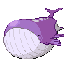 Wailord — mały pikselowy sprite w wariancie shiny