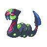 Seviper — mały pikselowy sprite w wariancie shiny